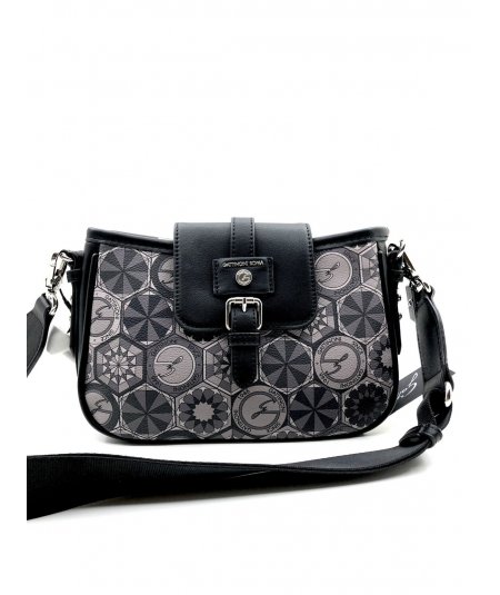 GATTINONI BORSA HOBO FLAP TRACOLLA NERO/GRIGIO TEODOSIA BINTD8390WZTS60